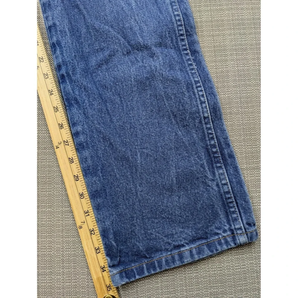 Wrangler 13MWZ Jeans Mens 38x35 Blue Medium Wash Cowboy Cut Straight Leg Denim